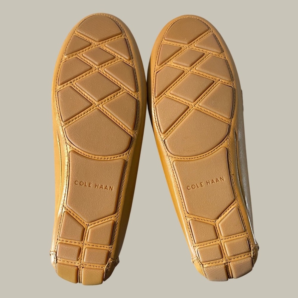 Cole Haan Driver Loafers Women Size 7.5 Tan Leather Braided Chain W18659 - Picture 8 of 10
